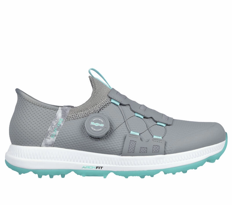 Running Style Skechers Performance Go Golf Women's Elite 5 - Slip 'In Shoes 123062 Gray Aqua Medium Shock Ease Athletic Shoes