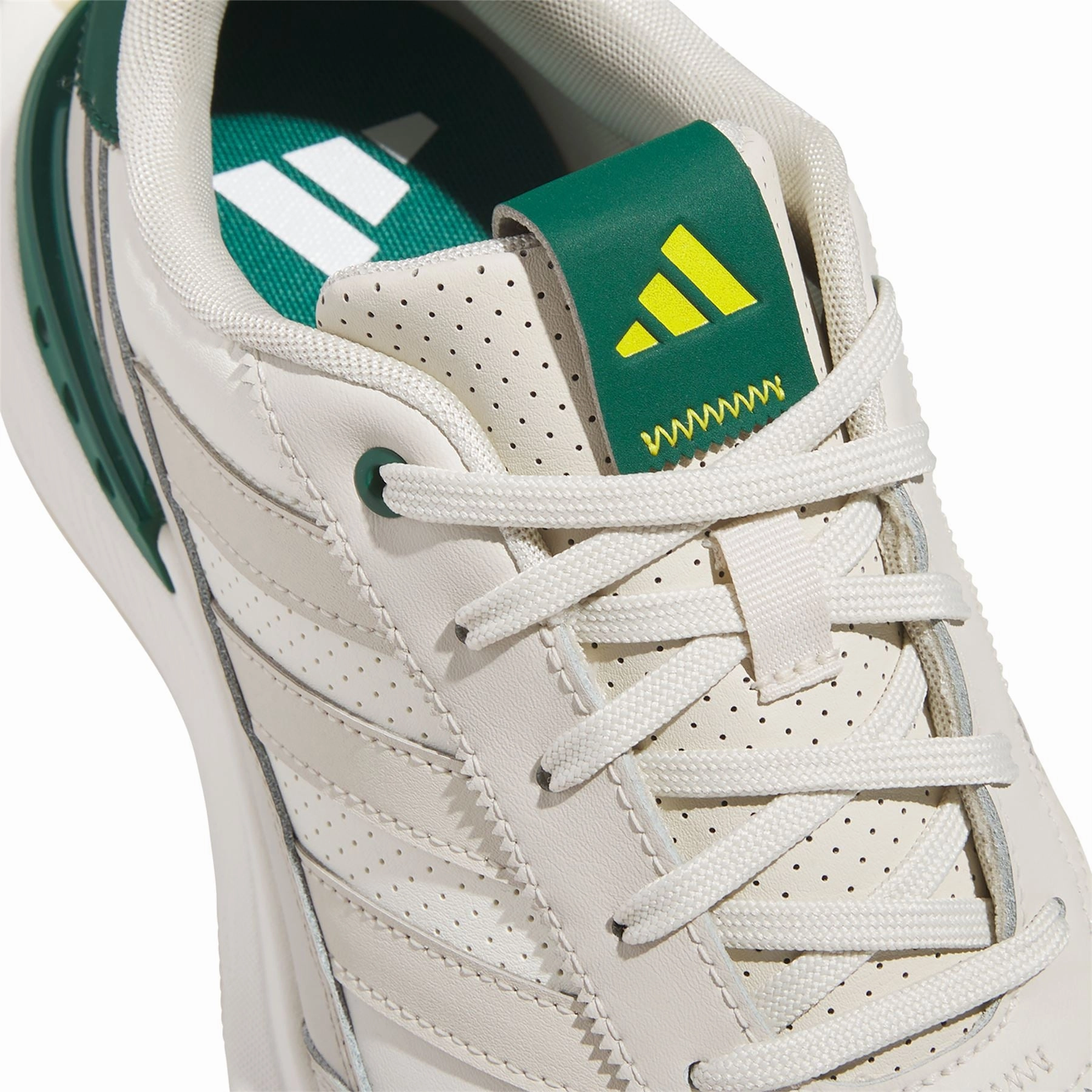 S2G Spikeless Leather 24 Golf Shoes White/Alumina/Green Adidas Men's Sportswear