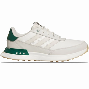 S2G Spikeless Leather 24 Golf Shoes White/Alumina/Green Adidas men's athletic apparel