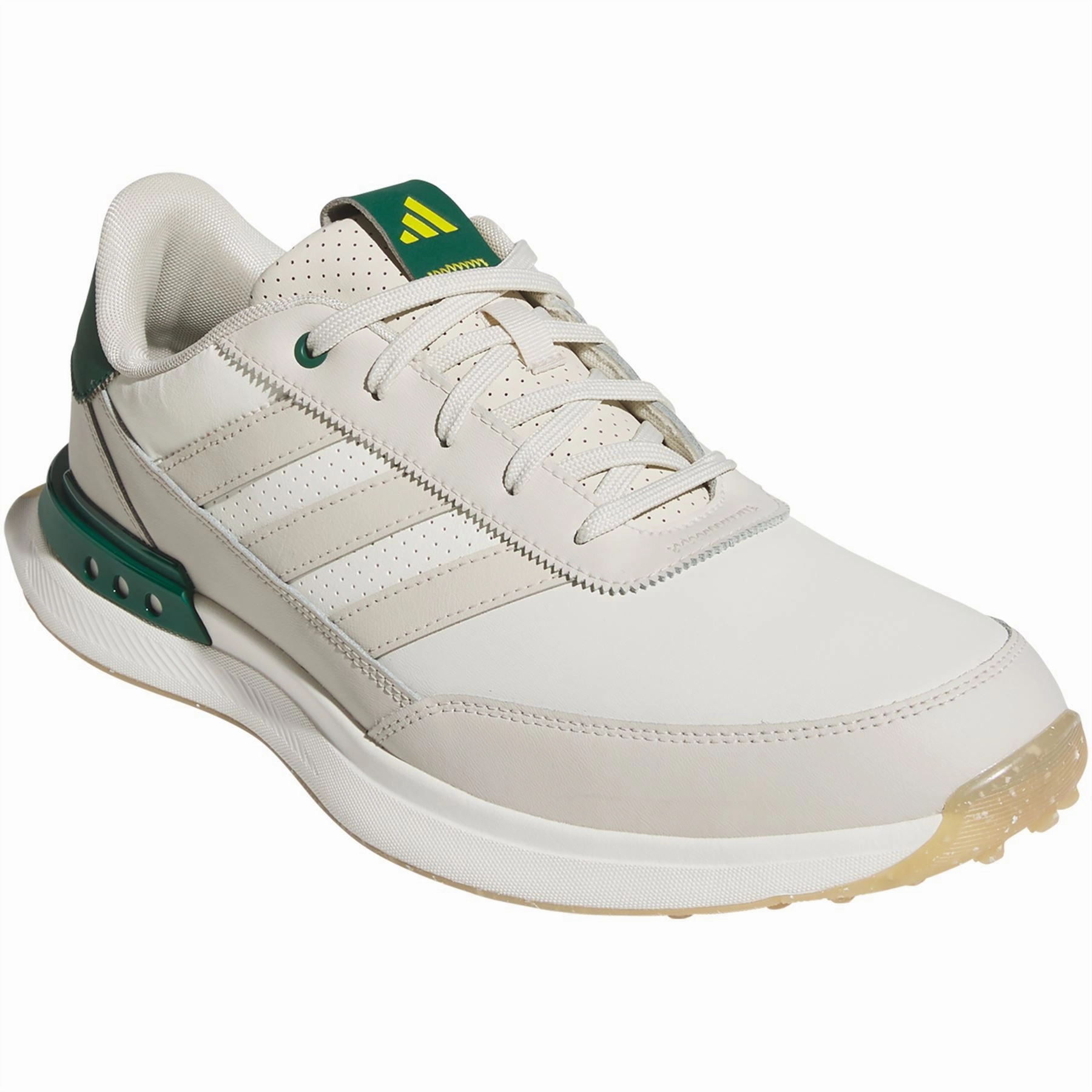 S2G Spikeless Leather 24 Golf Shoes White/Alumina/Green Adidas Men's Sportswear