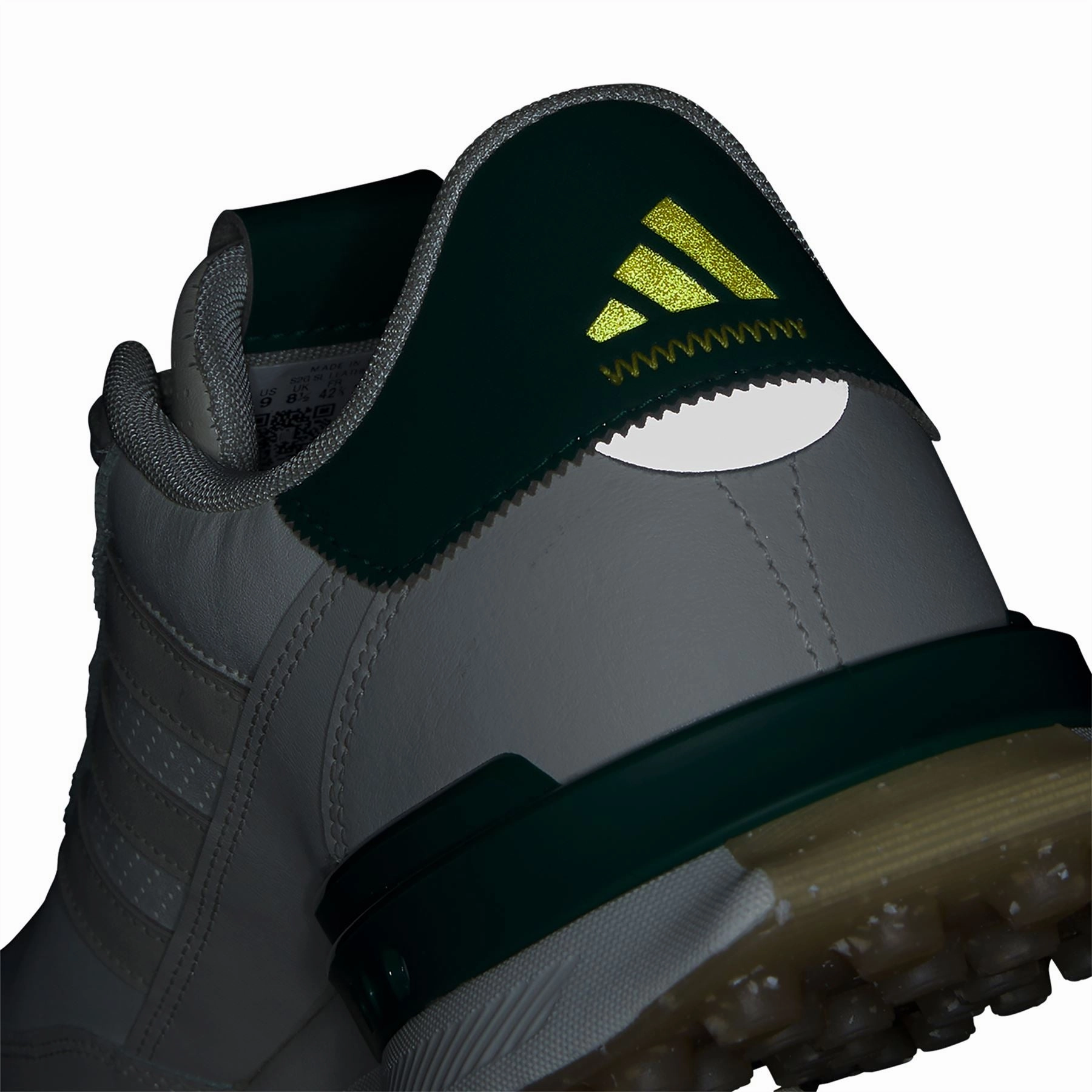 S2G Spikeless Leather 24 Golf Shoes White/Alumina/Green Adidas Men's Sportswear