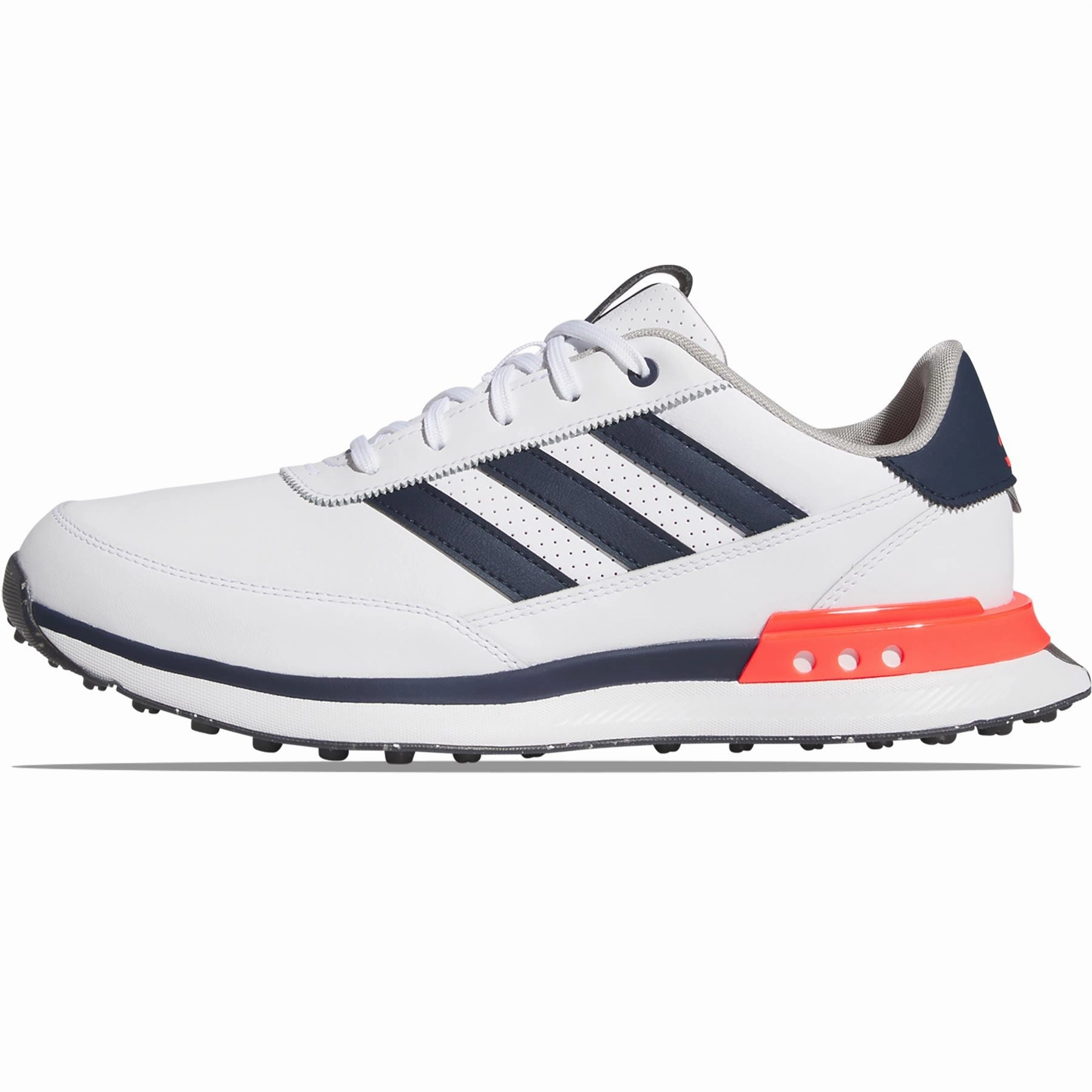 S2G Spikeless Leather 24 Golf Shoes White/Navy/Red Adidas Men's Sportswear