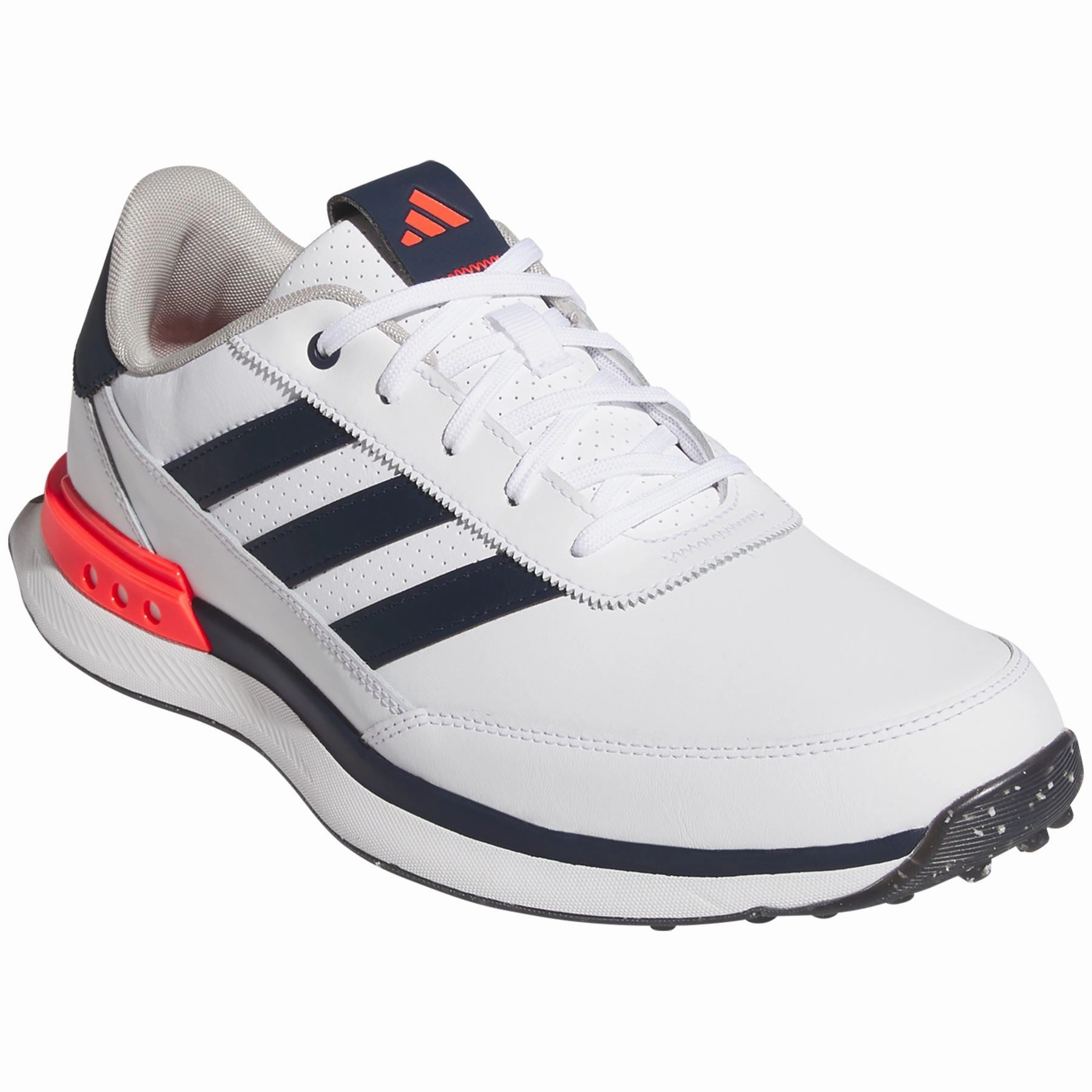 S2G Spikeless Leather 24 Golf Shoes White/Navy/Red Adidas Men's Sportswear