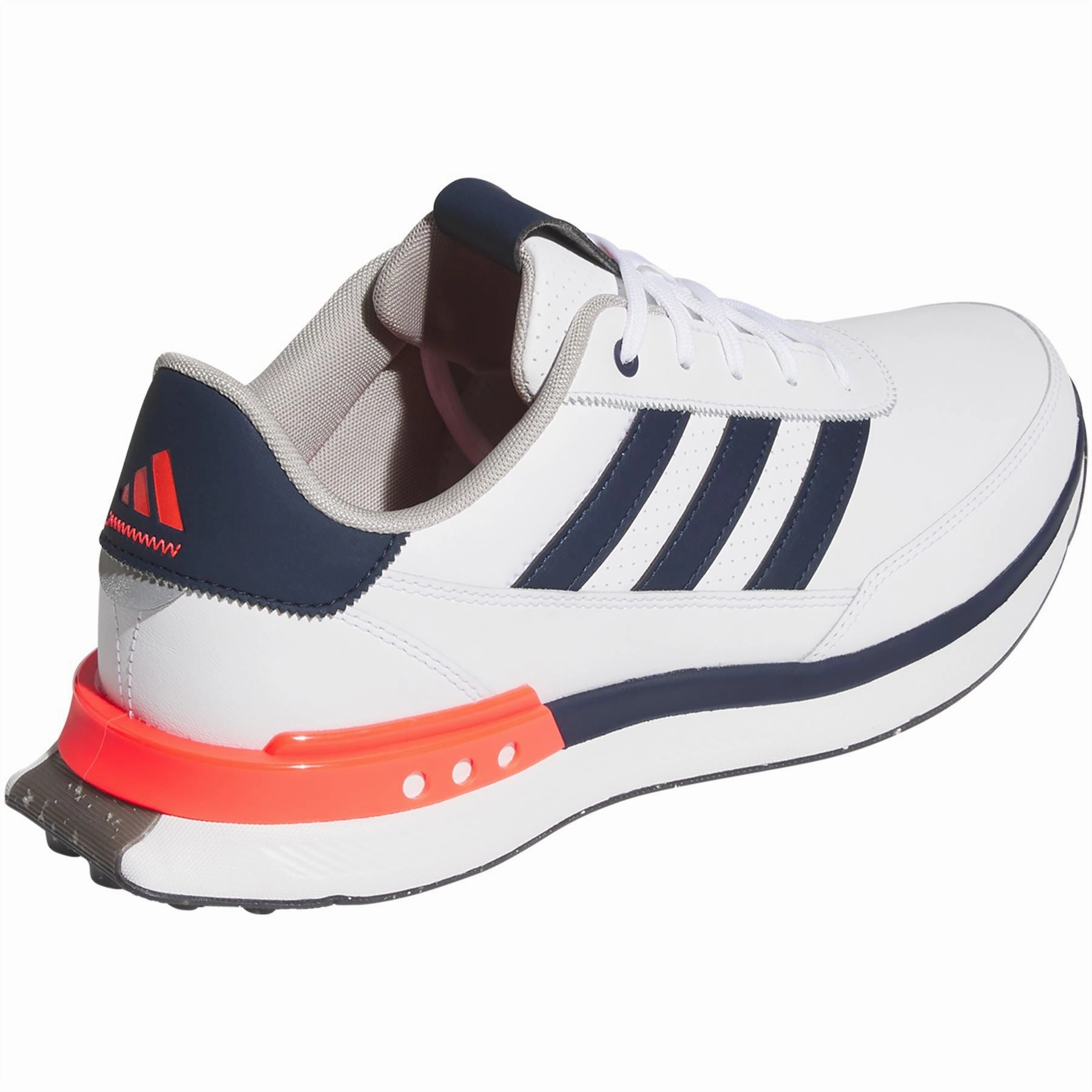 S2G Spikeless Leather 24 Golf Shoes White/Navy/Red Adidas Men's Sportswear