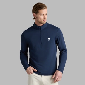 S&T Brushed Back Tech Quarter Zip Mid Layer Twilight G/Fore men's golf fashion