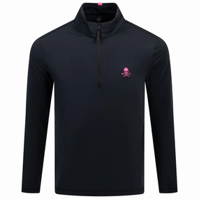 S&T TG X Highlight Brushed Back Tech Quarter Zip Mid Layer Onyx G/Fore men's golf fashion