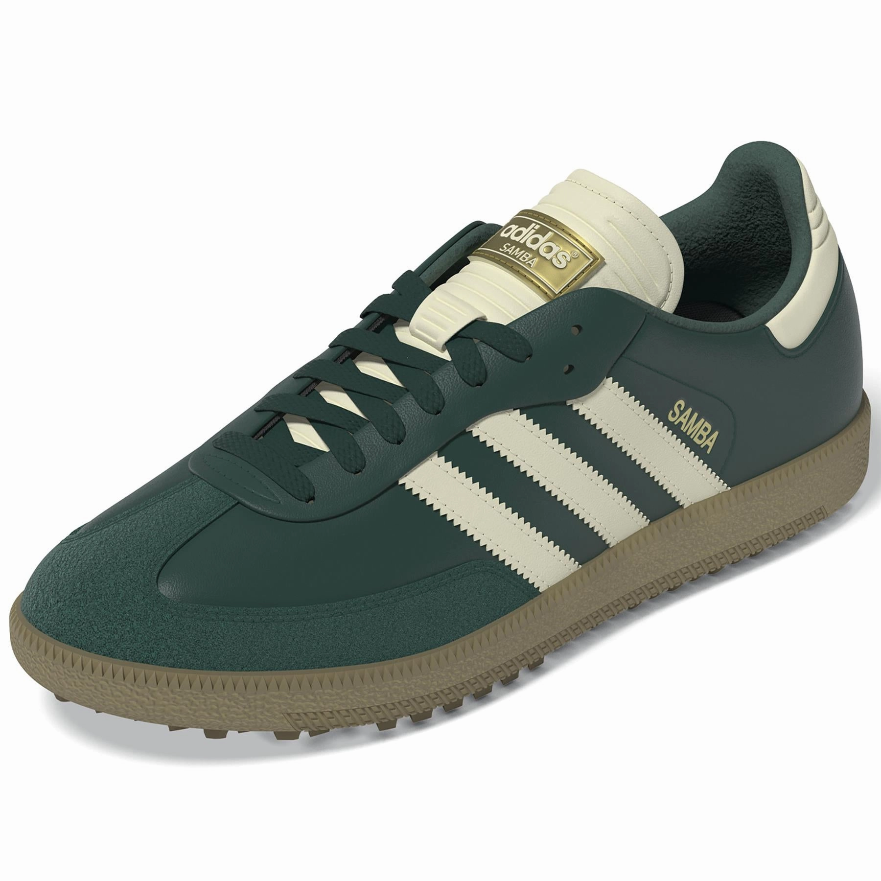 Samba Spikeless Golf Shoes Collegiate Green/Off White/Gum Adidas Men's Apparel