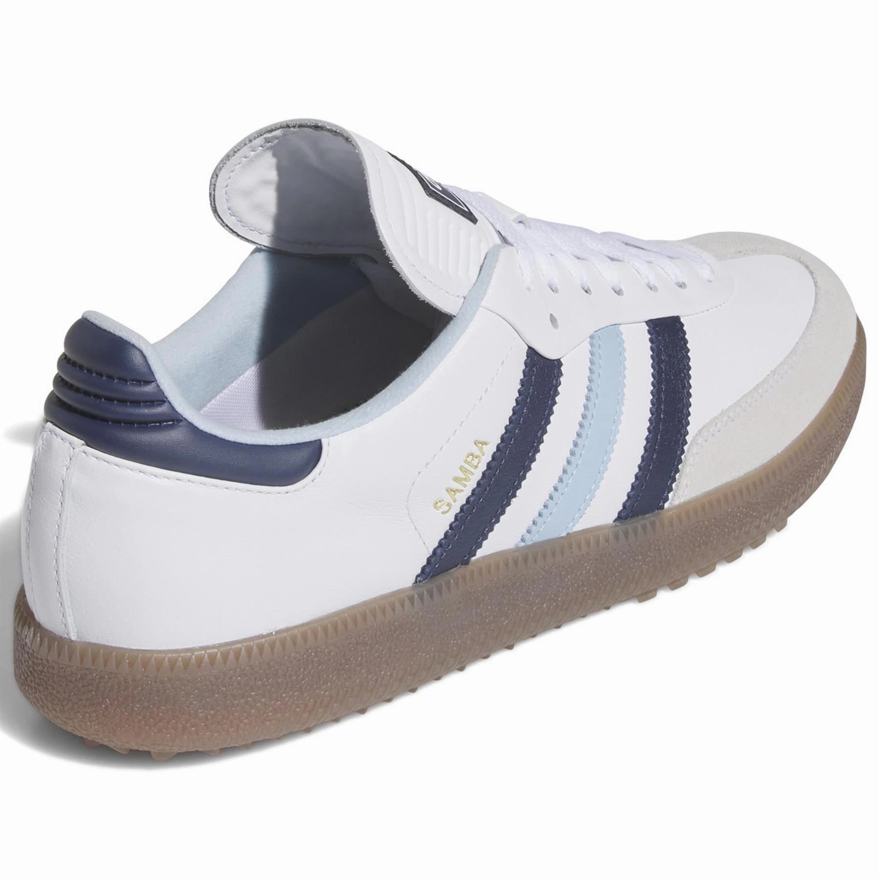 Samba Spikeless Golf Shoes Footwear White/Night Indigo/Clear Sky Adidas Men's Apparel