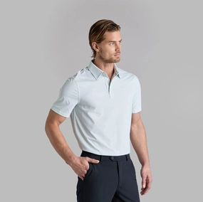 Scallop Warp Knit Polo Menthol G/Fore men's golf fashion