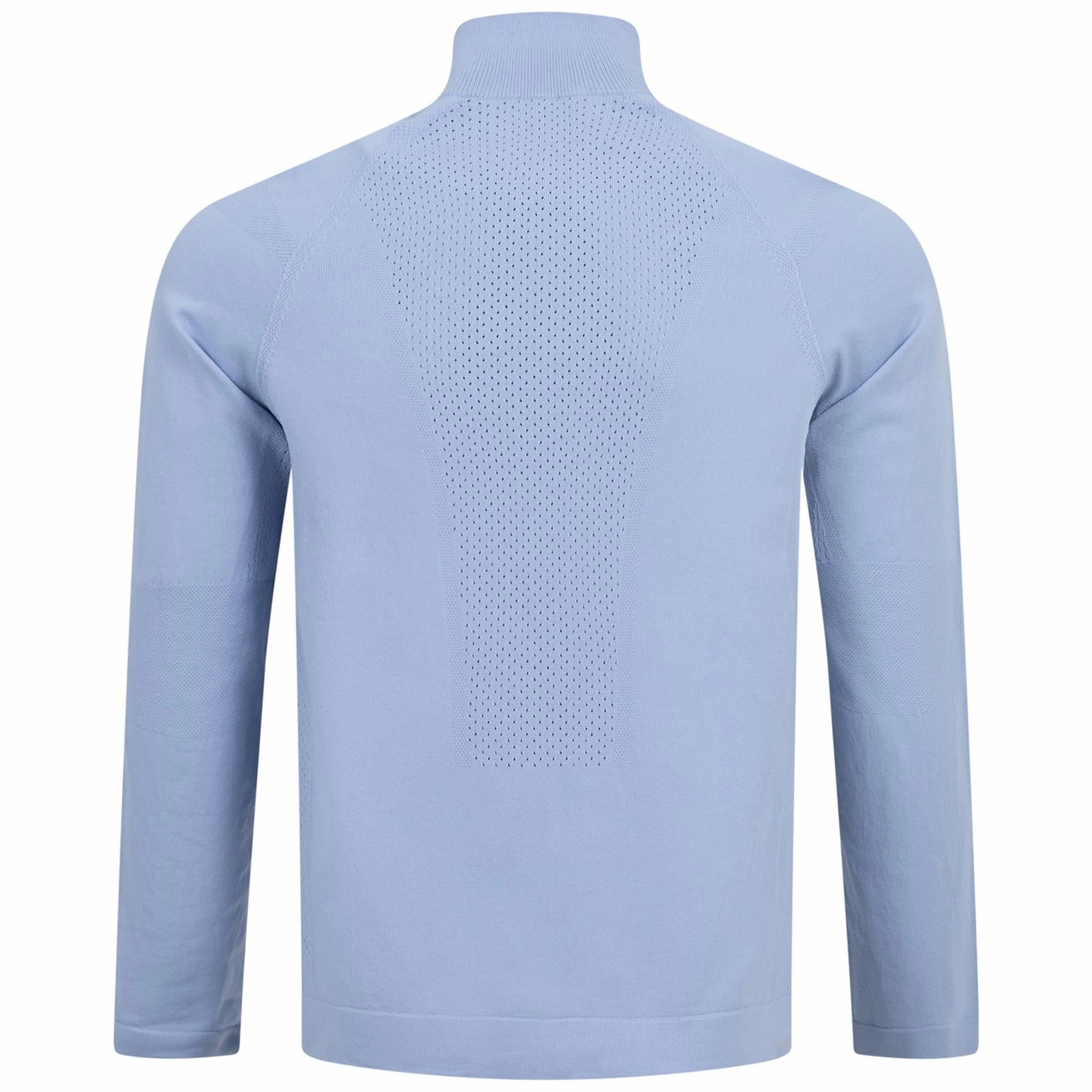 Seamless Tech Quarter Zip Open Blue Boss Men's Fashion