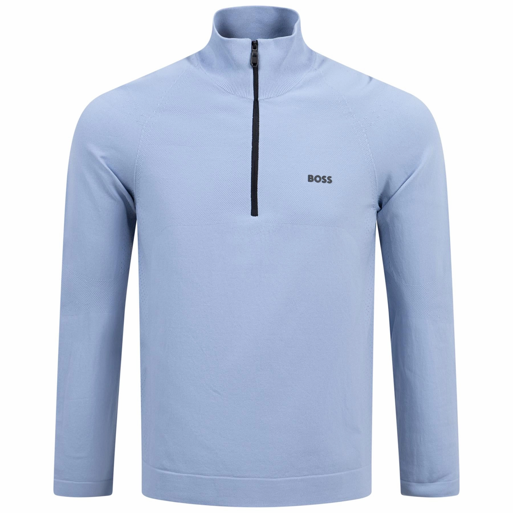 Seamless Tech Quarter Zip Open Blue Boss men's fashion and office attire