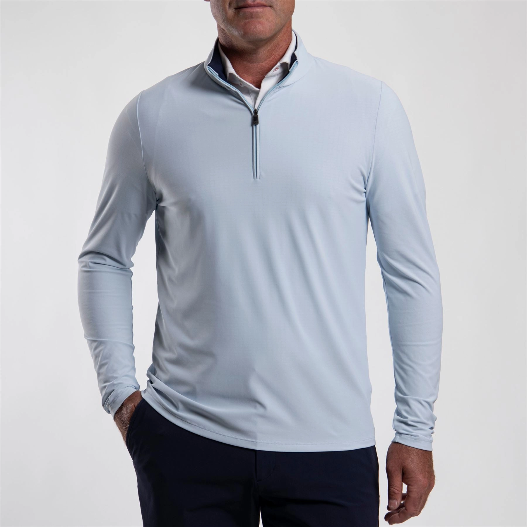 Shift Half Zip Mid Layer Powder Blue Kjus men's performance outerwear