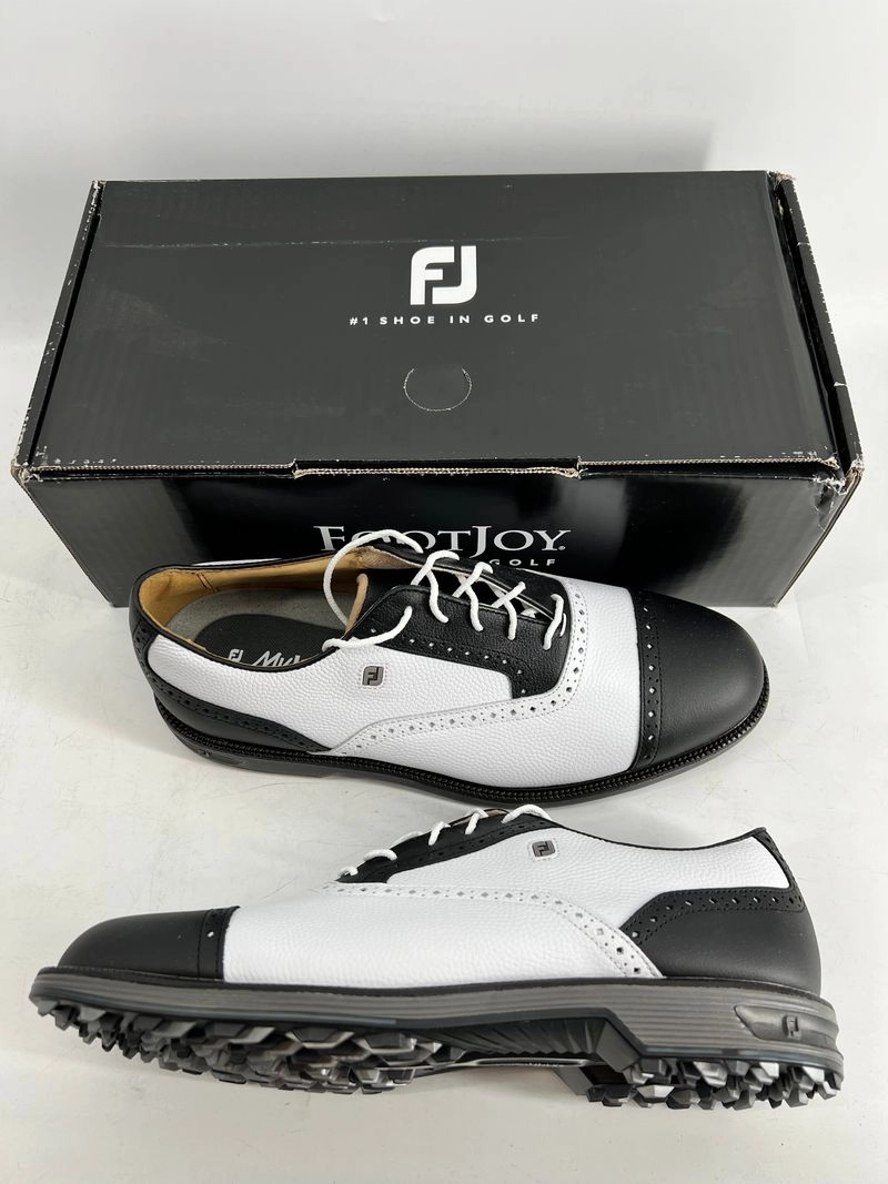 Cushioned Sole Shoes Simple Slip-On Shoes Footjoy Myjoys Premiere Series Tarlow Spikeless Golf Shoes White Black 11/10.5 M Comfort Arch Sneakers