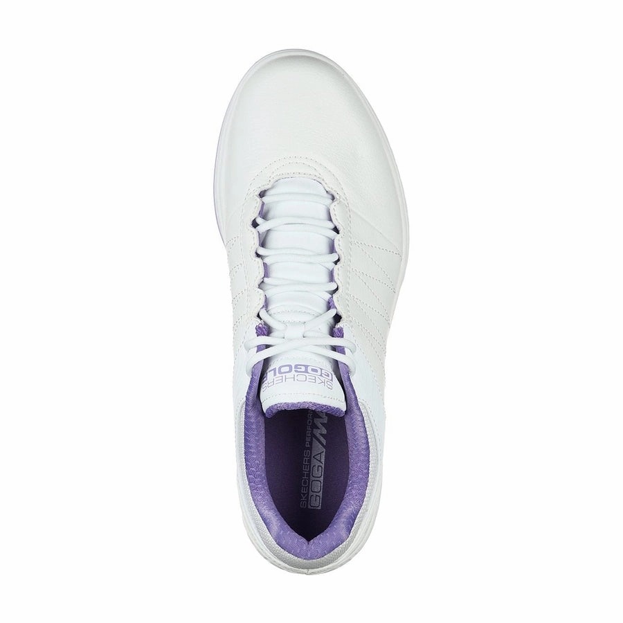 Skechers Ladies GO GOLF Pivot Golf Shoes - White/Purple Women's Spikeless Golf Shoes