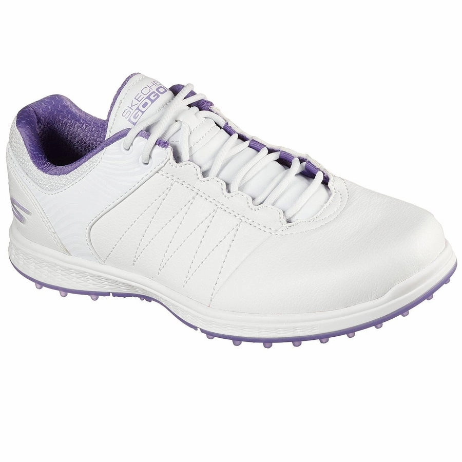 Skechers Ladies GO GOLF Pivot Golf Shoes - White/Purple Women's spikeless golf shoes collection