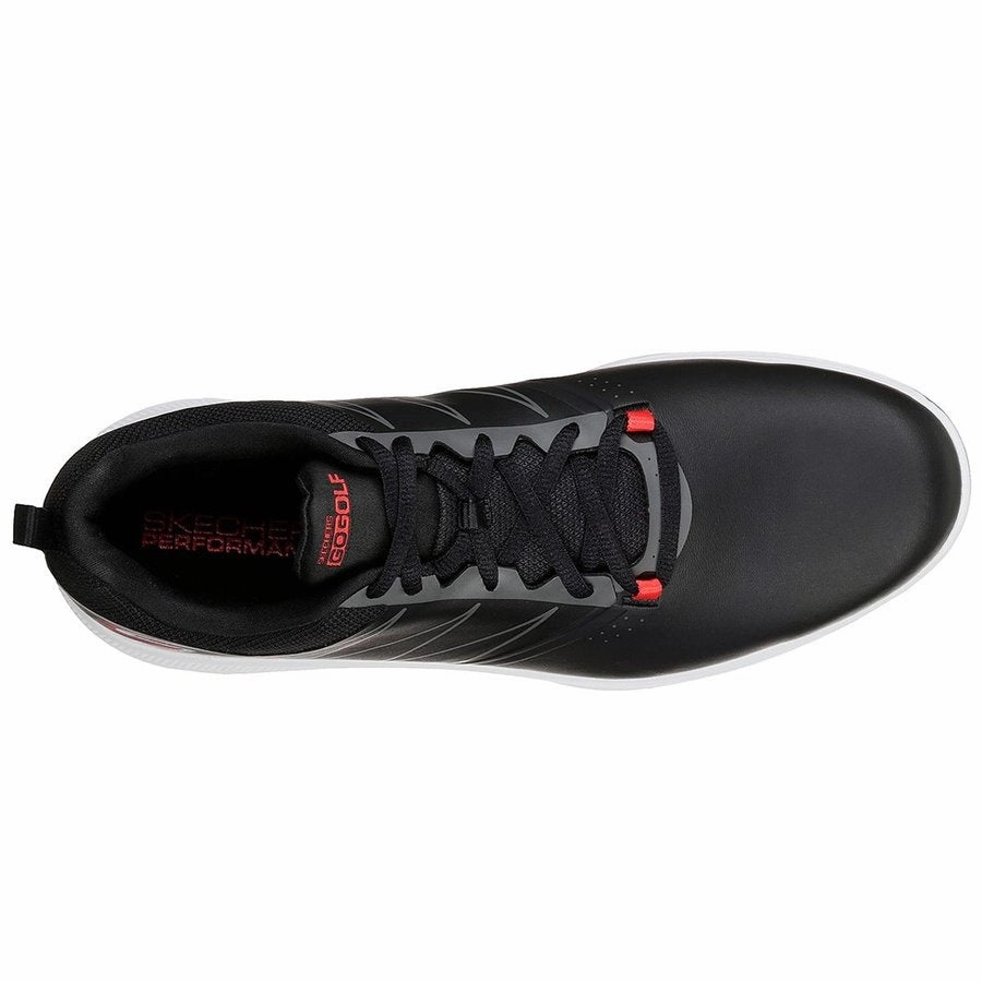 Skechers Men's GO GOLF Torque Spiked Golf Shoes - Black/Red Classic Men's Spiked Golf Shoes