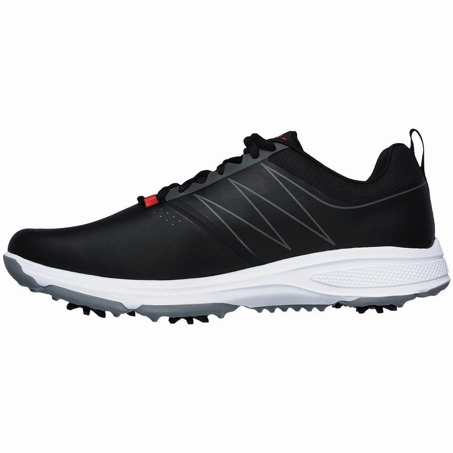 Skechers Men's GO GOLF Torque Spiked Golf Shoes - Black/Red Classic Men's Spiked Golf Shoes