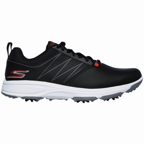 Skechers Men's GO GOLF Torque Spiked Golf Shoes - Black/Red Classic men's spiked golf shoes