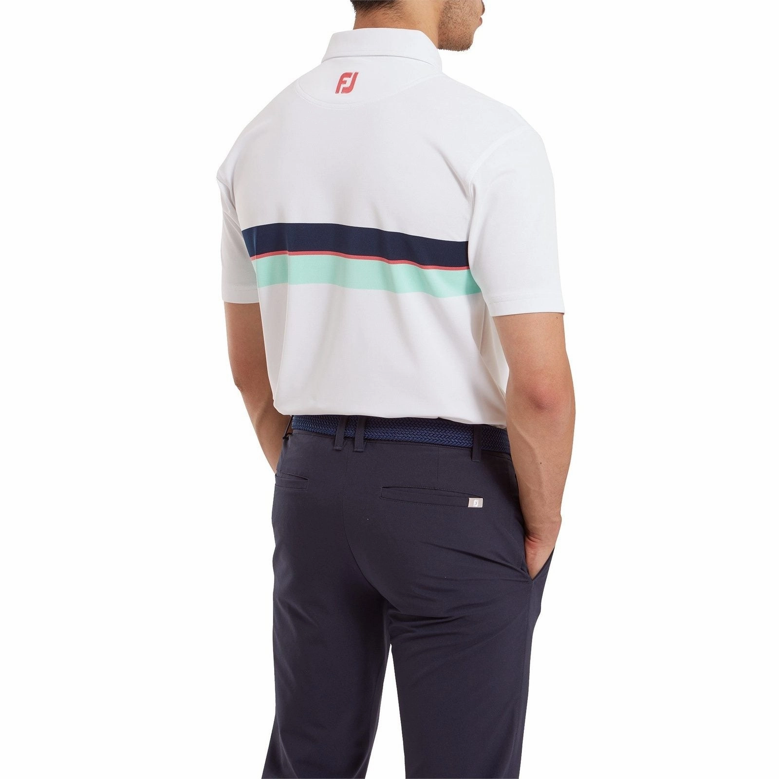 FootJoy Double Chest Band Pique Golf Polo Shirt 81572 men's workout clothing, men's button-down shirt