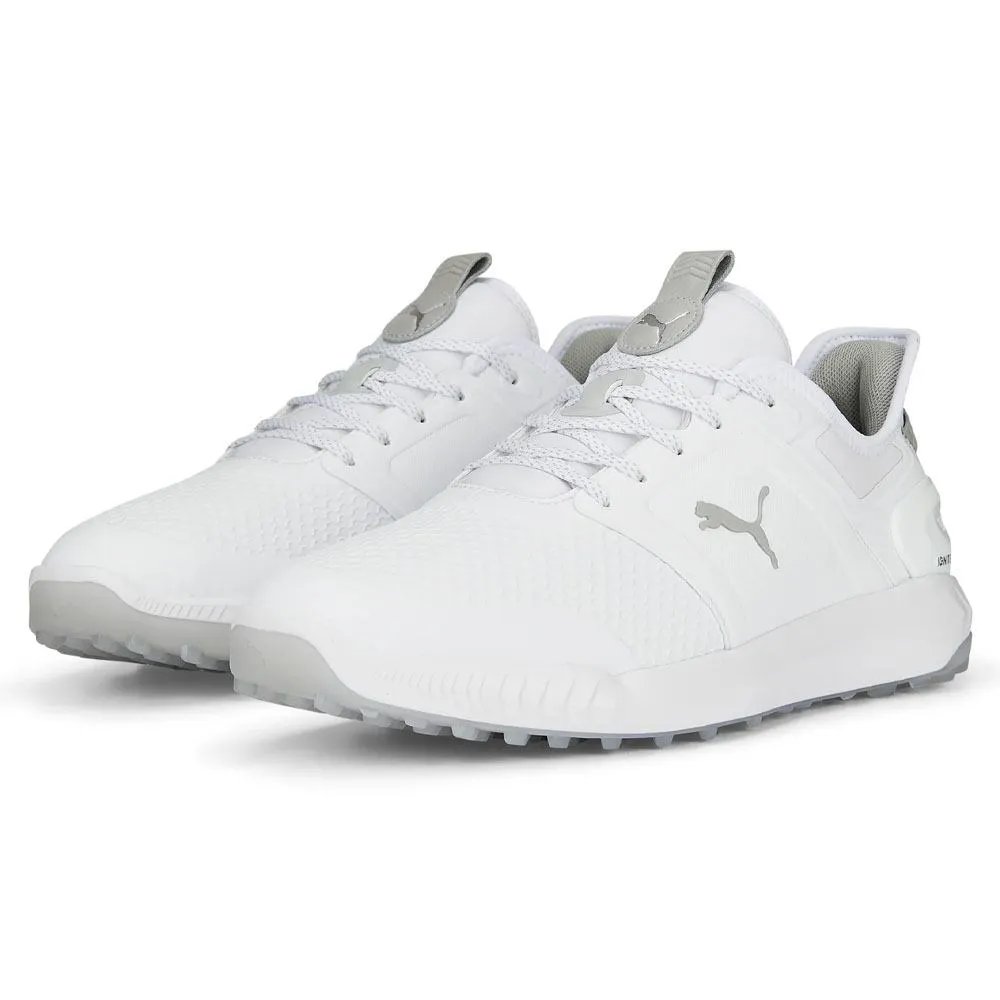 PUMA Ignite Elevate SS Spikeless Golf Shoes White/Silver - SS24 Men Trail Running Shoes, Molded Footbed Shoes
