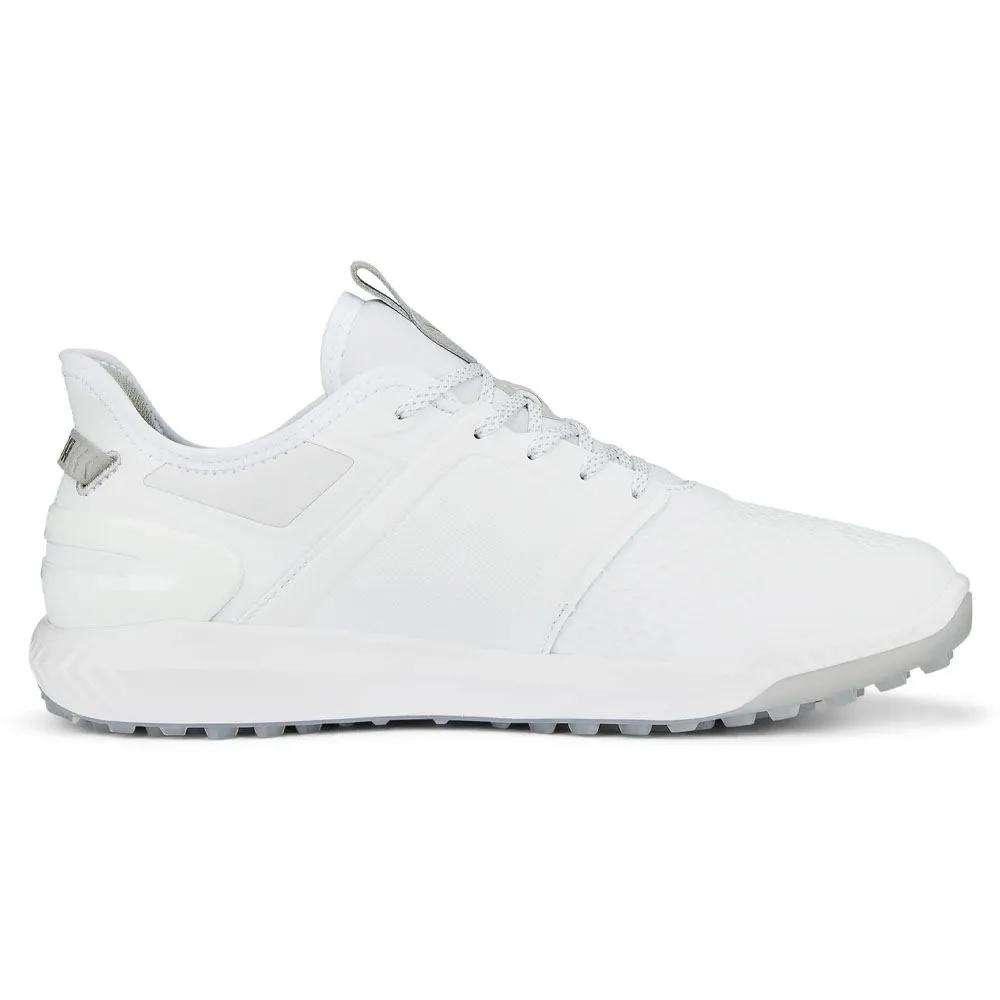 PUMA Ignite Elevate SS Spikeless Golf Shoes White/Silver - SS24 Men On-The-Go Shoes, Mesh Upper Shoes, All-Day Wear Sneakers