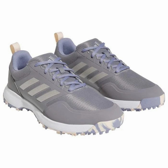Stylish Sneakers On White New Women's Adidas Tech Response 3.0 SL Golf Shoes - Grey Three/Silver Metallic/Silver Violet