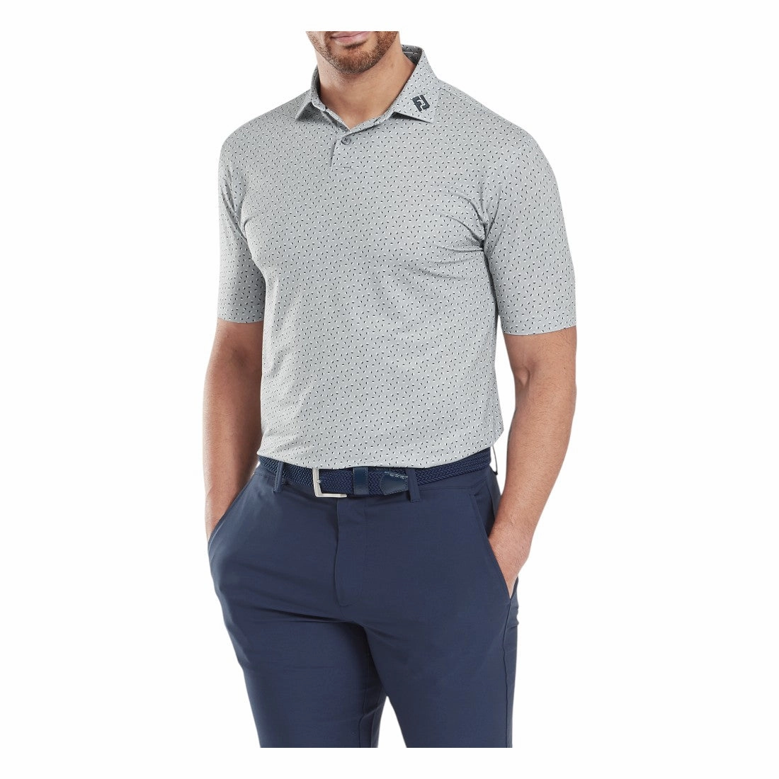 men's sleeveless jacket FootJoy Bounce Print Pique Golf Polo Shirt 34039 versatile outfit