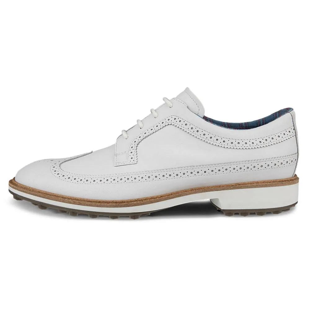 Cushioned Midsoles Soft Landing ECCO Classic Hybrid - Kiltie Version Spikeless Golf Shoes White - FW24 Men Easy On Trainers