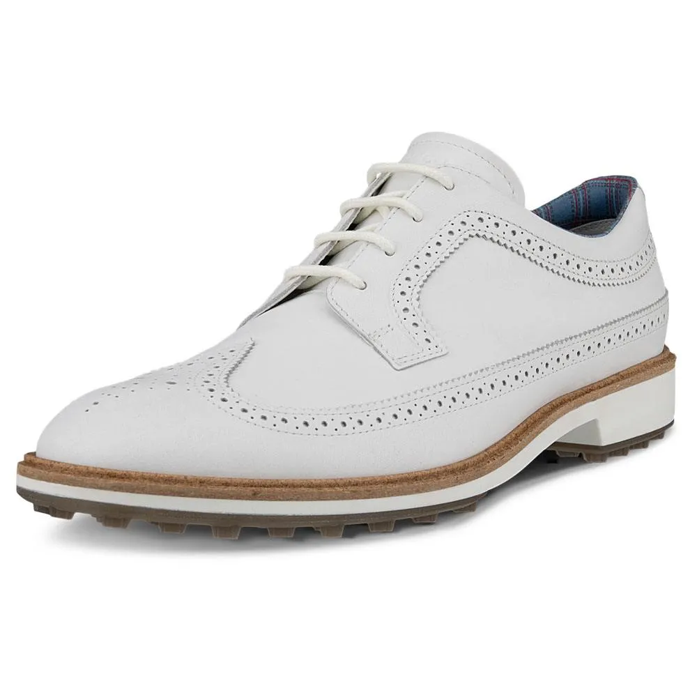 Cozy Slip-Ons ECCO Classic Hybrid - Kiltie Version Spikeless Golf Shoes White - FW24 Men Breathable Mesh Shoes