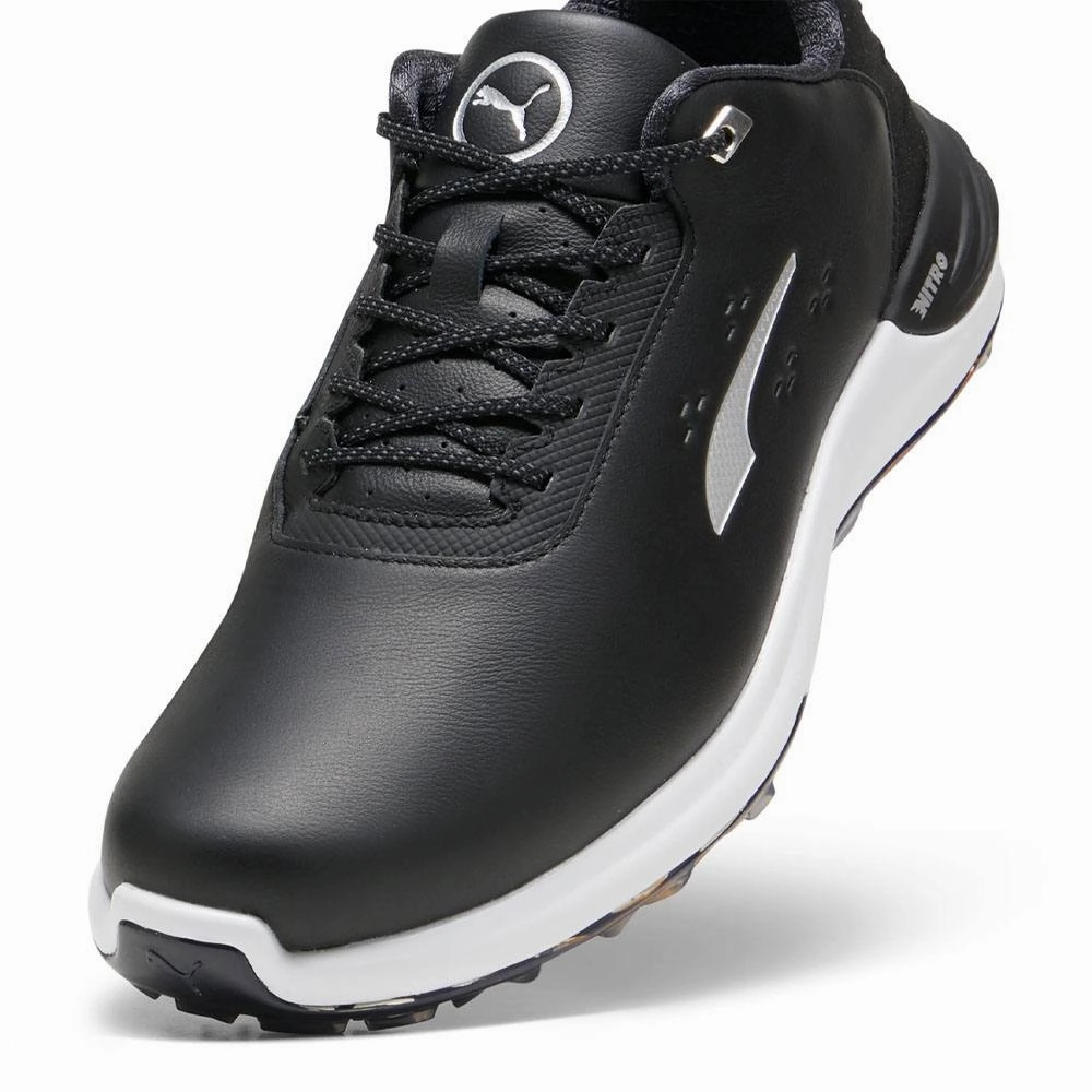 PUMA Phantomcat Nitro Golf Shoes Black/Silver/Yellow Sizzle - 24 Men Fashion Low Tops, Everyday Runners, Breathable Mesh Footwear