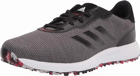 Everyday Wear Sneakers, Seamless Fit Shoes, Eva Outsole Shoes Sole Motion Adidas S2G SL Golf Shoes Spikeless FW6318 Grey Black Scarlet 9 M Quick Moves