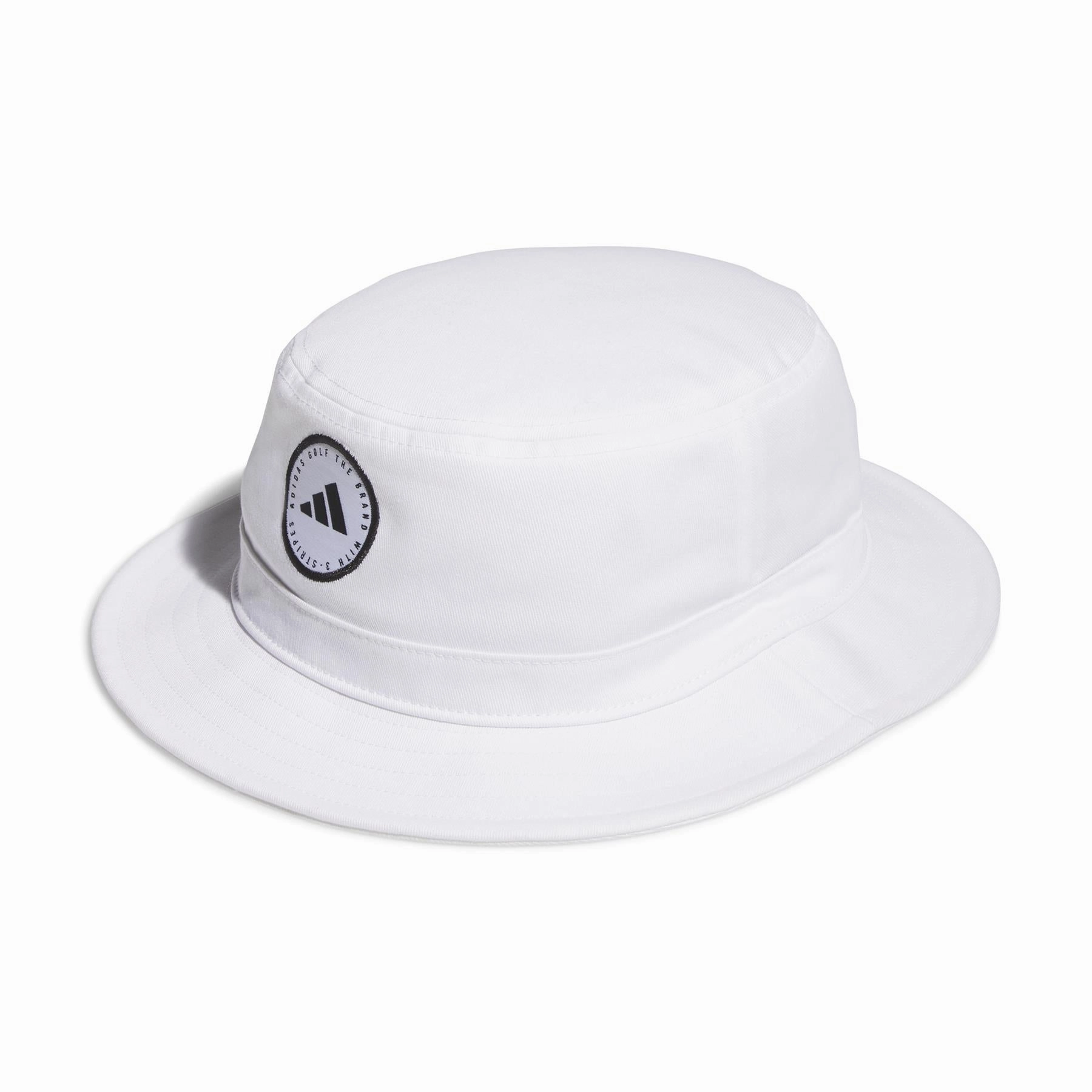 Solid Cotton Bucket Hat White Adidas men's athletic apparel