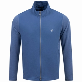 Solstice Performance Hybrid Full Zip Jacket Ocean Blue Peter Millar clothing for men
