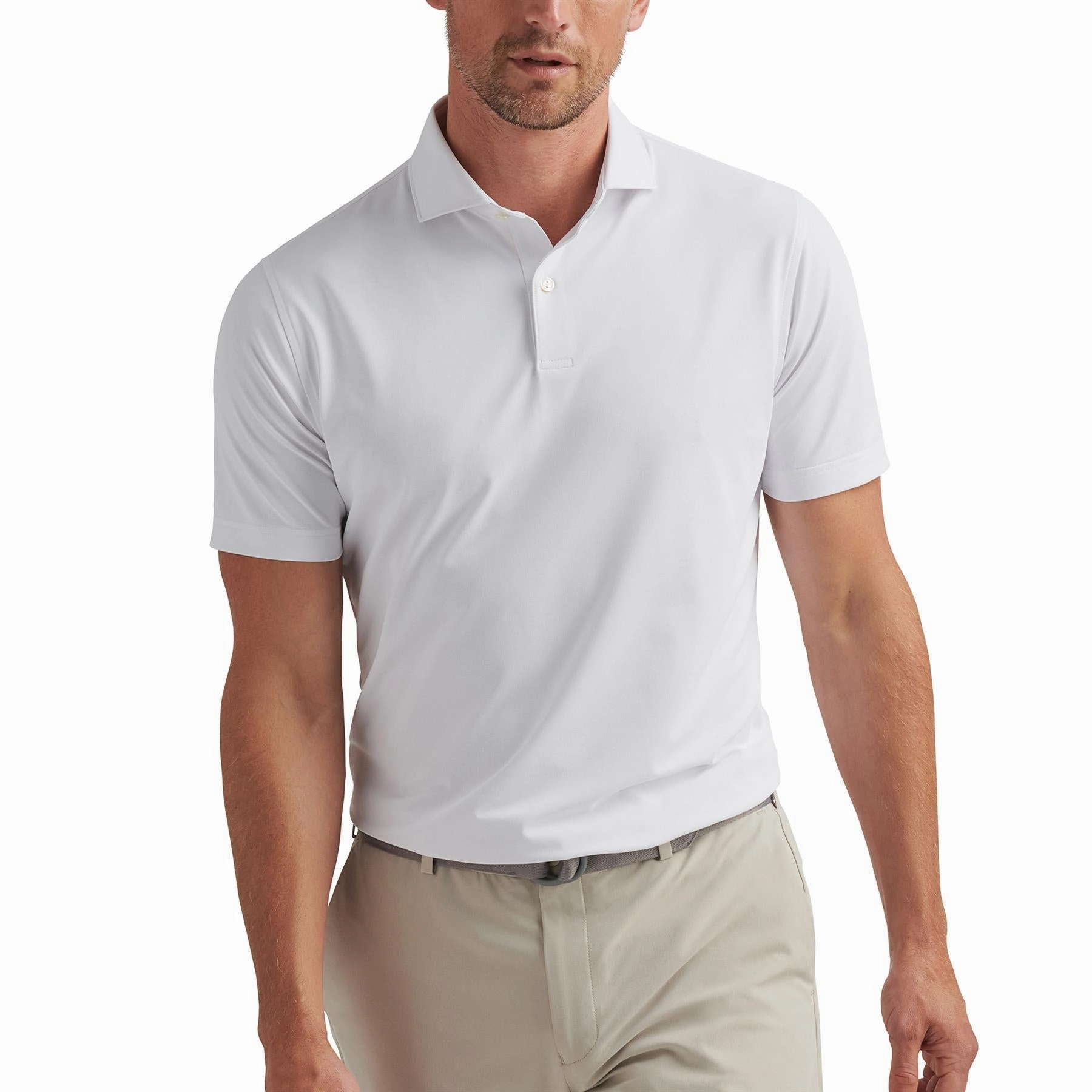 Soul Performance Mesh Polo White Peter Millar clothing for men