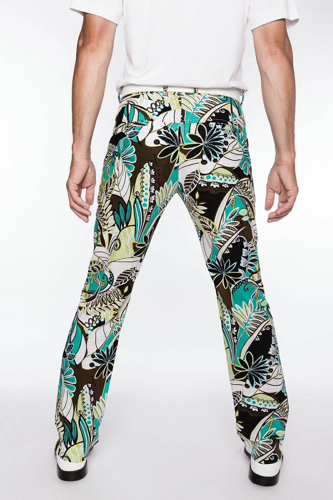 Sport Monaco Slim Fit Jungle Print Cotton Pants - BLUE / WHITE / MULTI Sport Monaco Men's Clothing