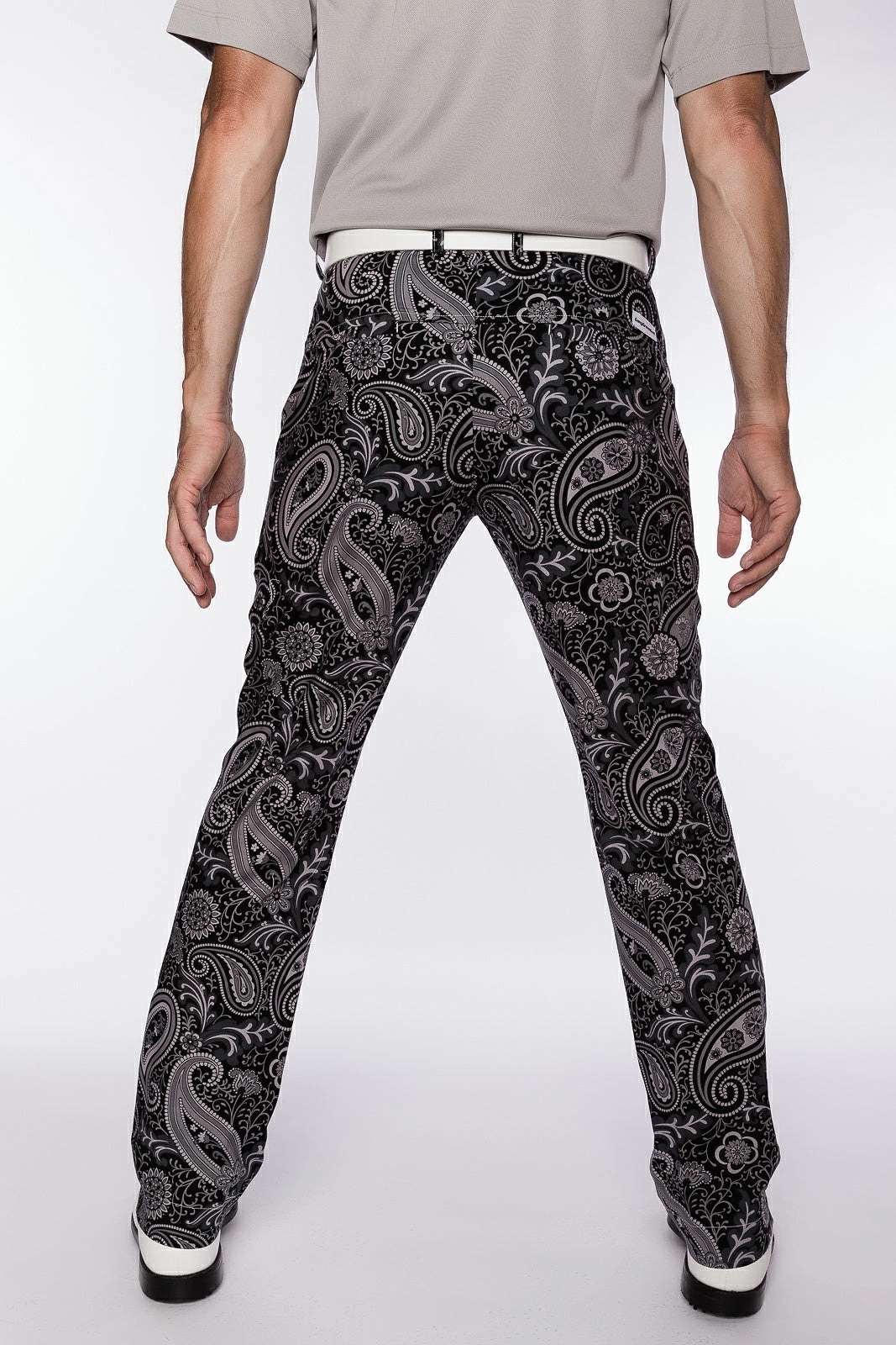Sport Monaco Slim Fit Paisley Pint Cotton Pants - BLACK / CHARCOAL Sport Monaco Men's Clothing
