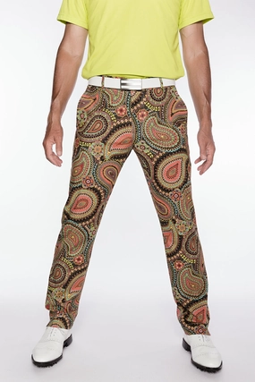 Sport Monaco Slim Fit Paisley Print Cotton Pants - MULTI Sport Monaco men's fashion