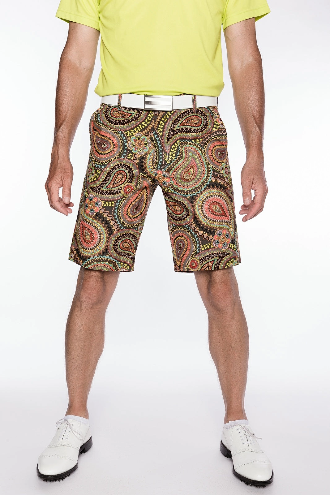 Sport Monaco Slim Fit Paisley Print Cotton Shorts - MULTI Sport Monaco Men's Clothing