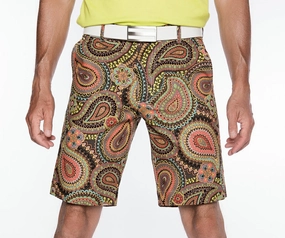 Sport Monaco Slim Fit Paisley Print Cotton Shorts - MULTI Sport Monaco men's fashion