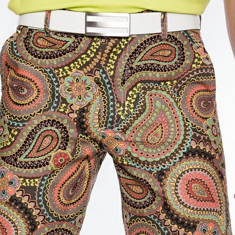 Sport Monaco Slim Fit Paisley Print Cotton Shorts - MULTI Sport Monaco Men's Clothing
