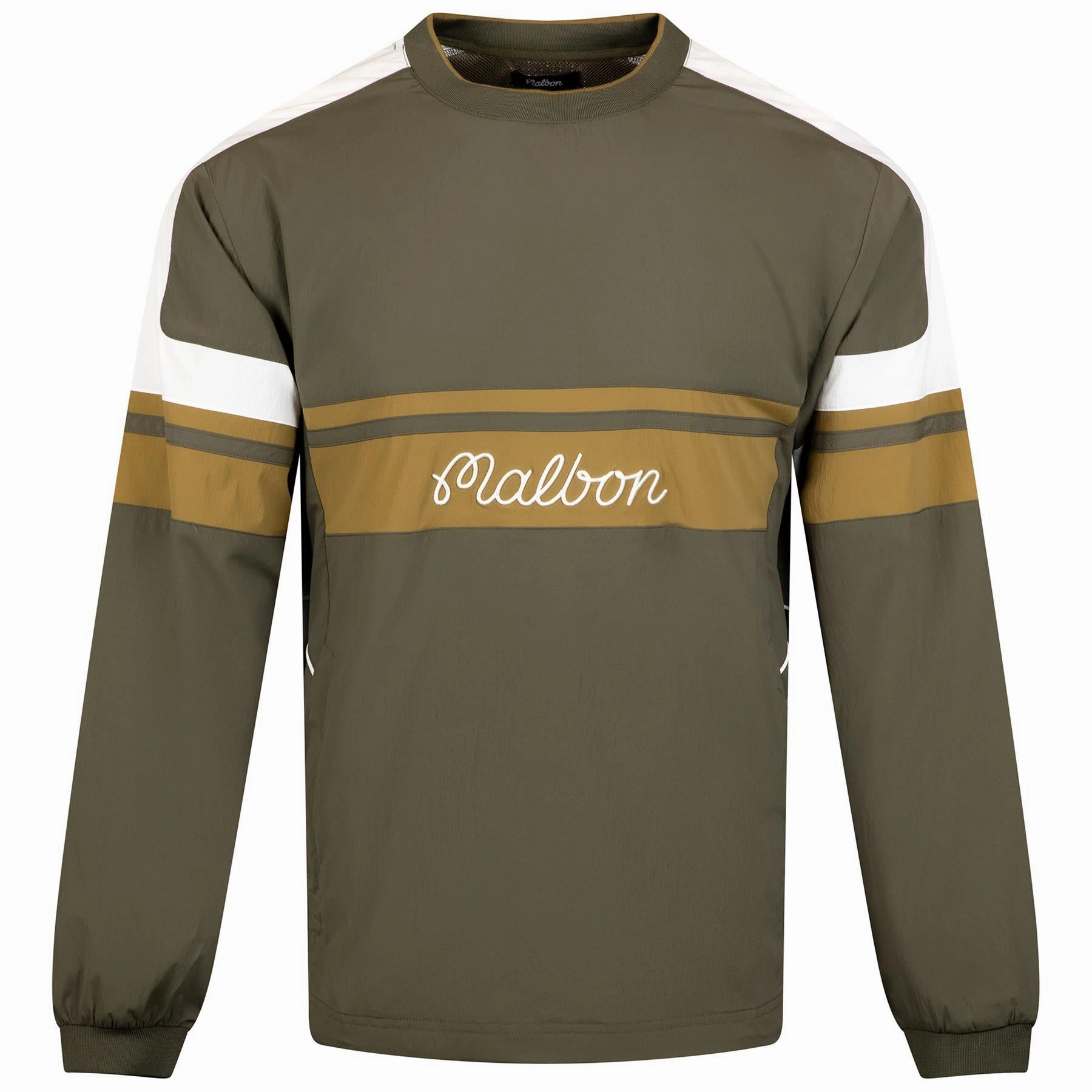 Sportiva Nylon Popover Cypress Green Malbon Men's Golf Lifestyle Wear