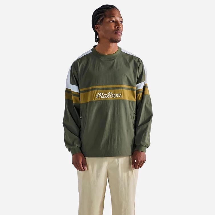 Sportiva Nylon Popover Cypress Green Malbon mens golf lifestyle wear