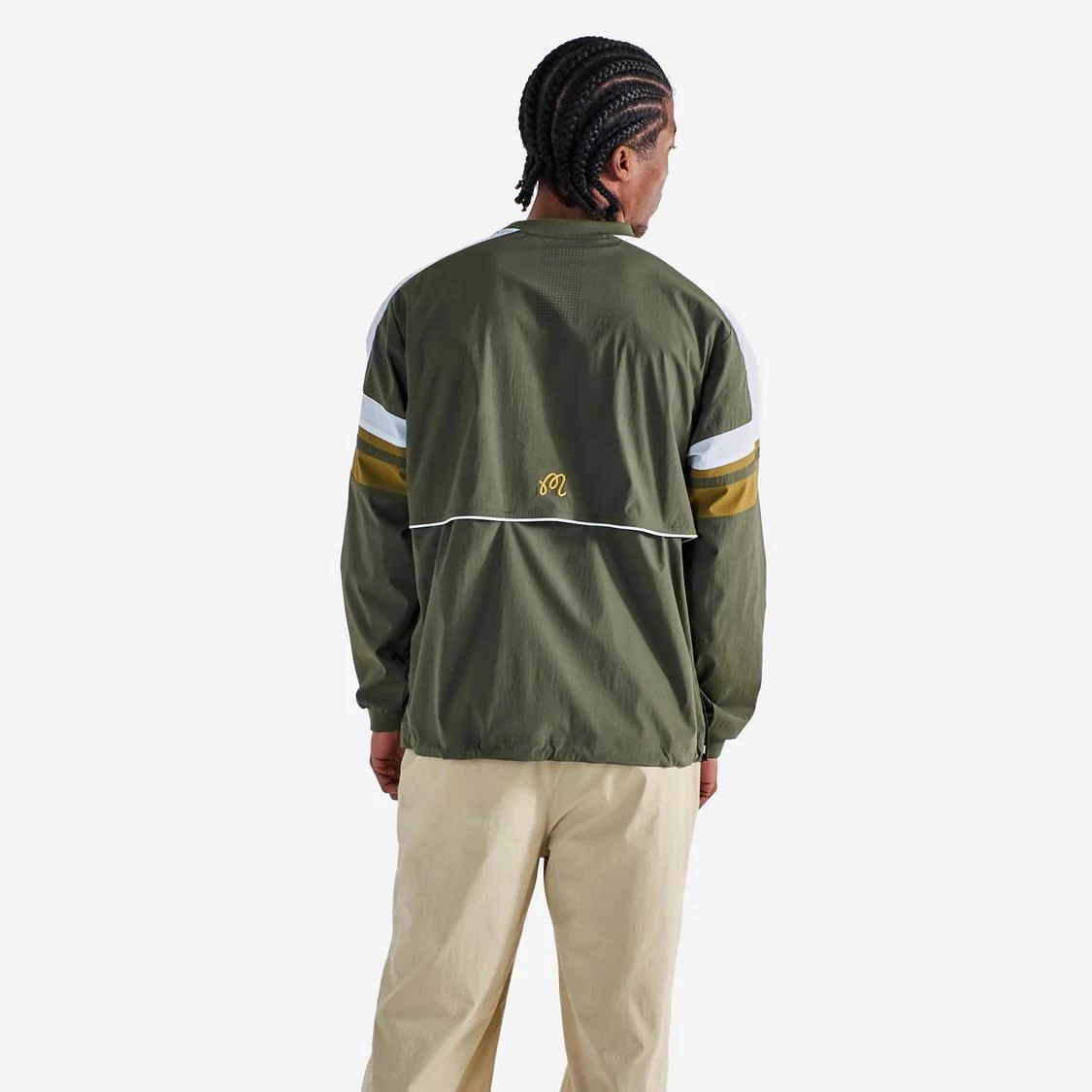 Sportiva Nylon Popover Cypress Green Malbon Men's Golf Lifestyle Wear
