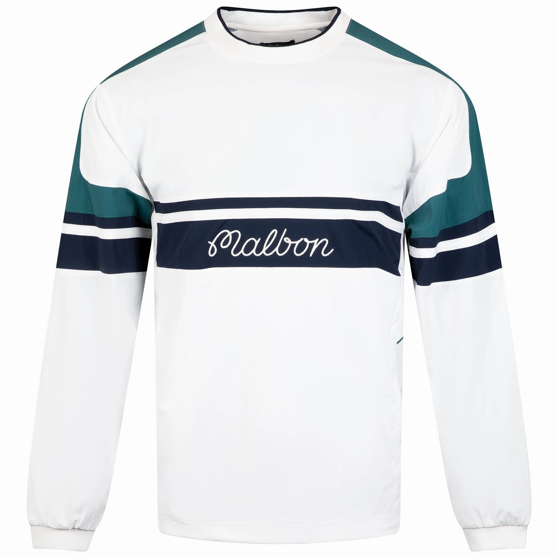 Sportiva Nylon Popover White Malbon Men's Golf Lifestyle Wear