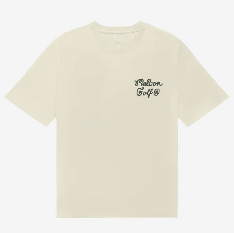 Sportiva T-Shirt Cream Malbon Men's Golf Lifestyle Wear
