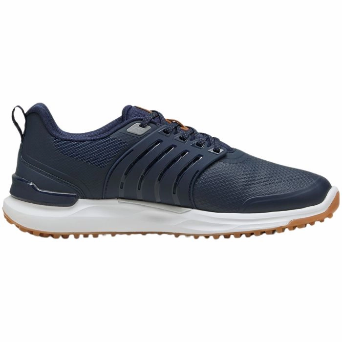 Breathable Uppers Puma Men's Ignite Elevate 2 Spikeless Golf Shoes - Deep Navy/Puma Silver/Gum