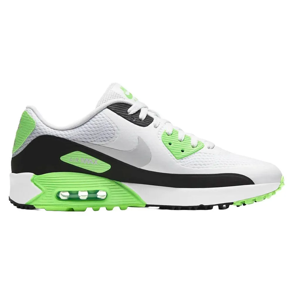Sprint Ready Nike Air Max 90 G Spikeless Golf Shoes White/Neutral Gray/Black/Flash Lime - 24 Unisex Trek Ease Stylish Sneakers, Lifestyle Sneakers