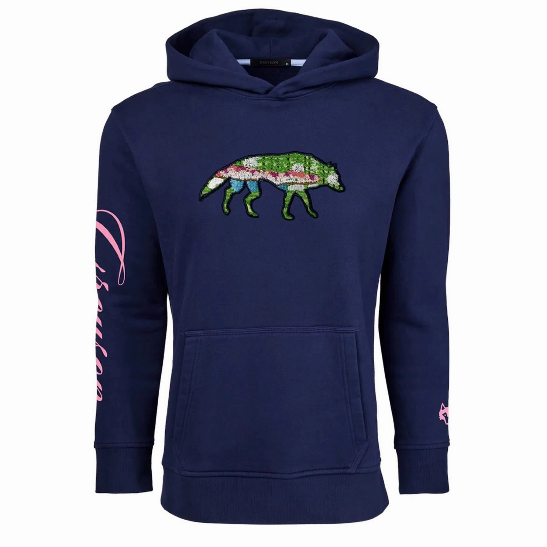 Stalking Wolf Aspen Hoodie Maltese Blue Greyson men's premium golf clothing