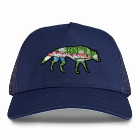 Stalking Wolf Trucker Hat Maltese Blue Greyson men's premium golf clothing