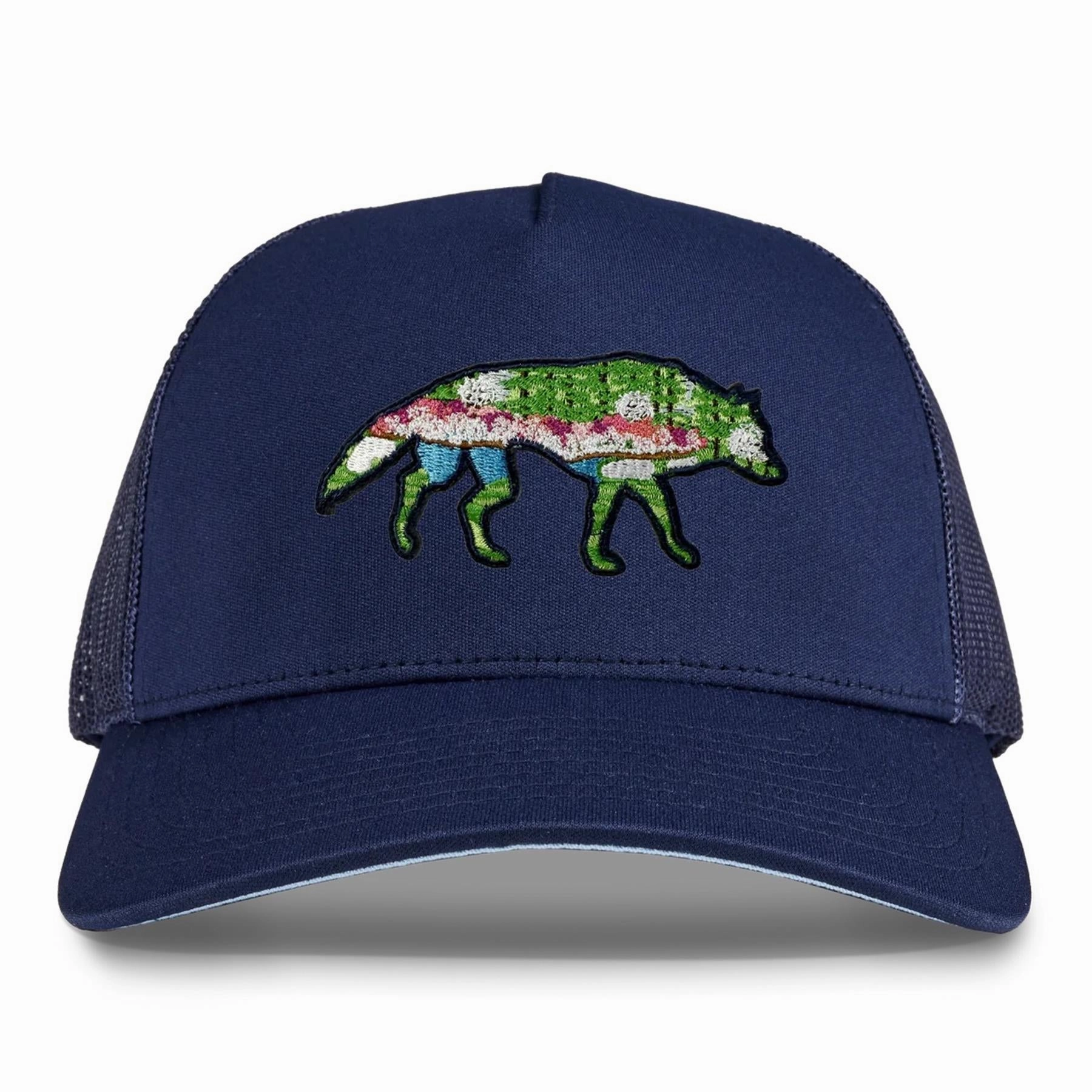 Stalking Wolf Trucker Hat Maltese Blue Greyson men's premium golf clothing
